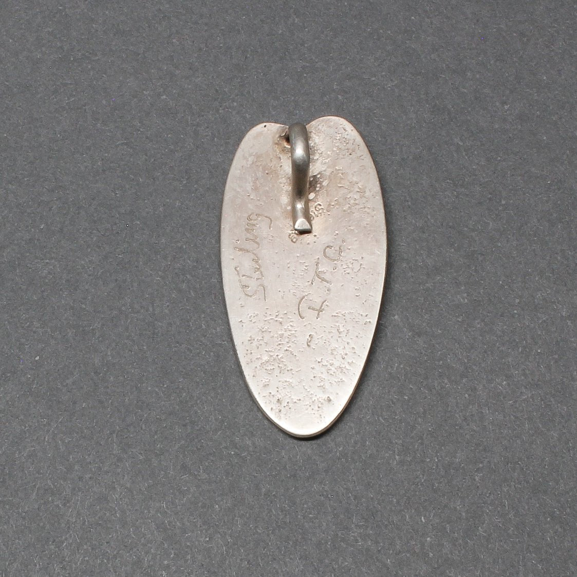 Silver Tufa Cast Cross Pendant by Ira Custer - Turquoise & Tufa