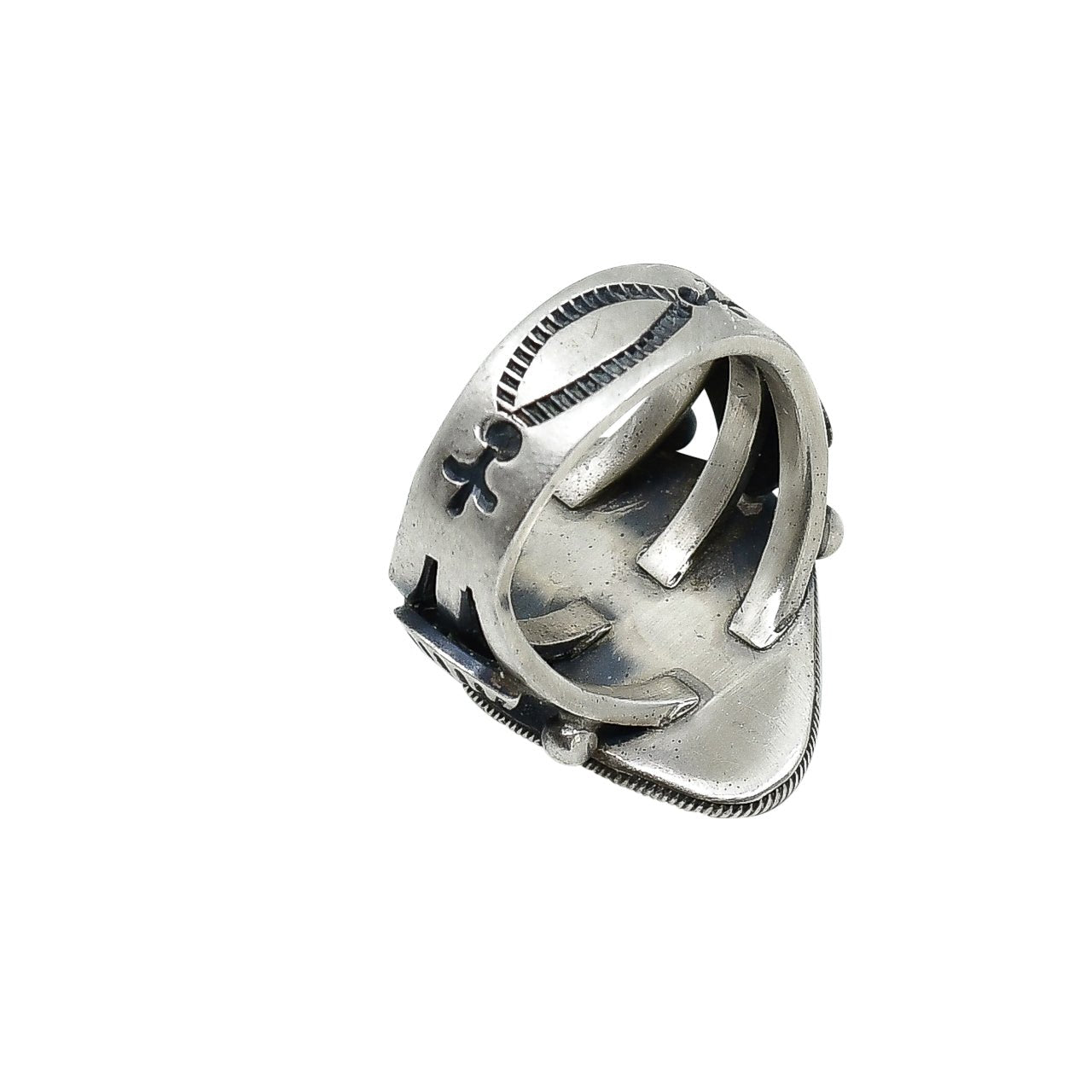 Steve Arviso Ring of Natural Turquoise - Turquoise & Tufa