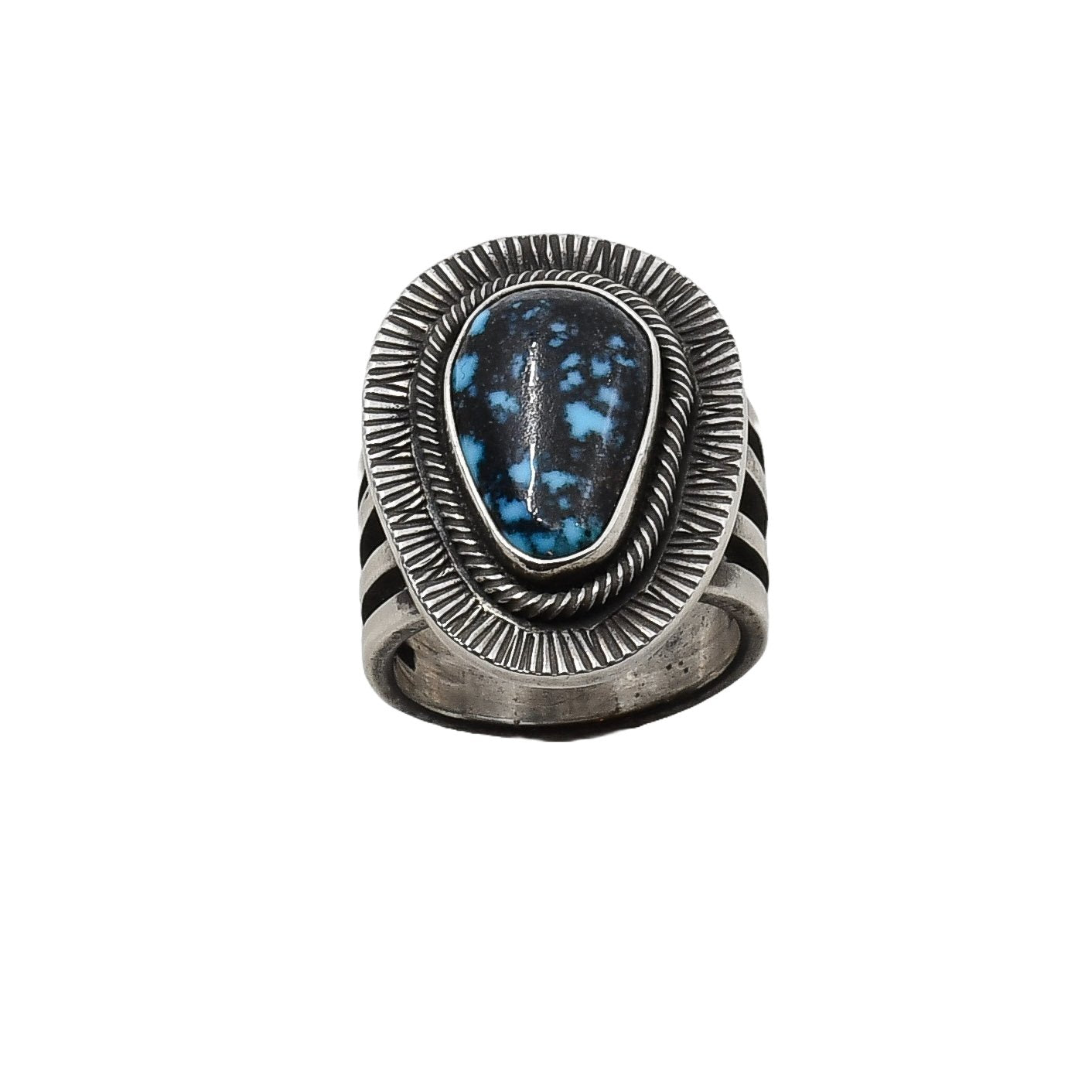 Tommy Jackson Ring of Apache Blue Turquoise - Turquoise & Tufa