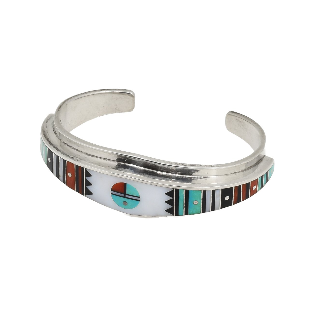 Vintage Ernest Benally Bracelet With Inlay - Turquoise & Tufa