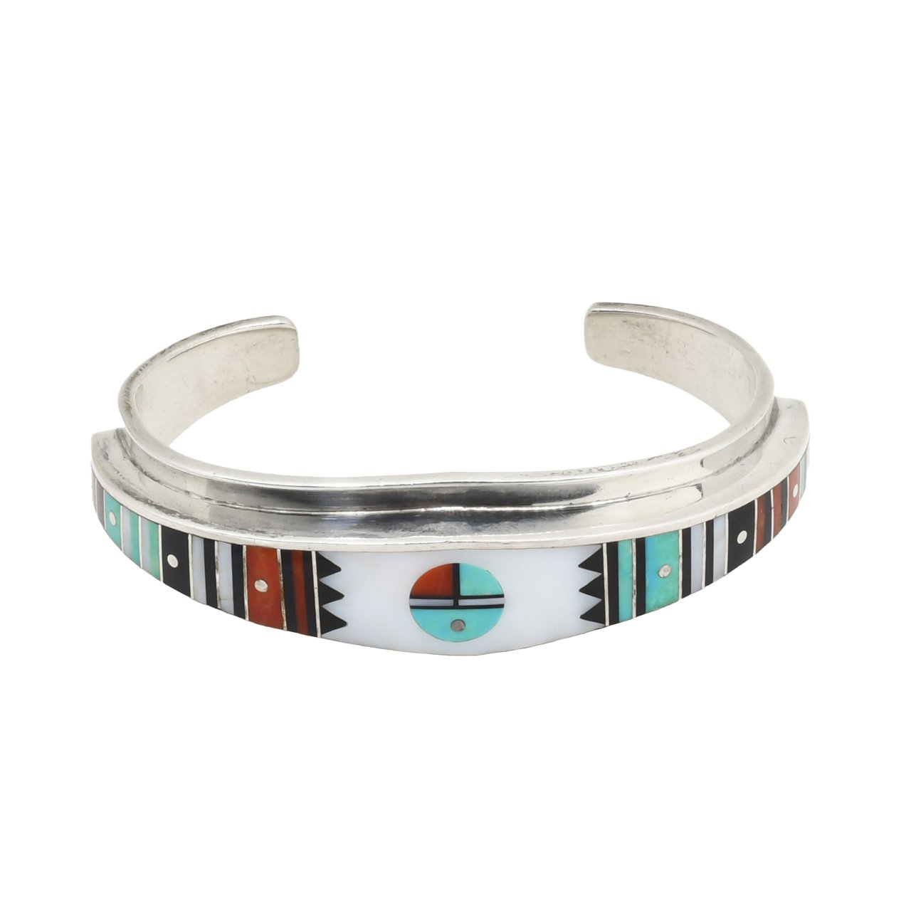 Vintage Ernest Benally Bracelet With Inlay - Turquoise & Tufa
