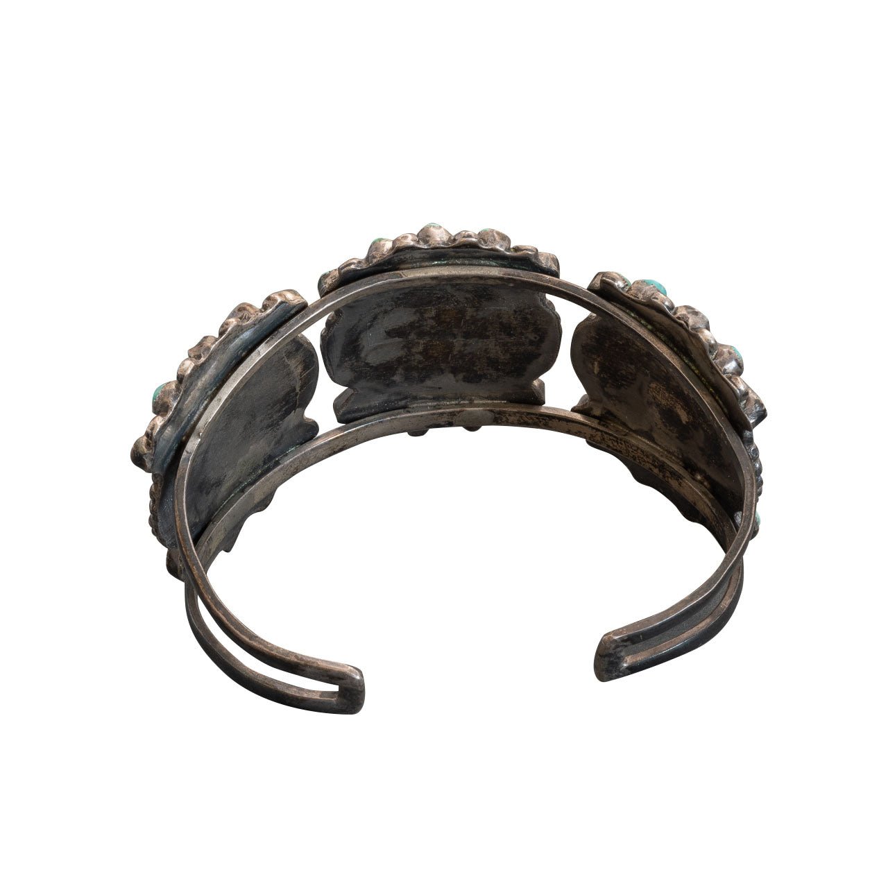 Vintage Handmade Zuni Turquoise Cluster Bracelet - Turquoise & Tufa