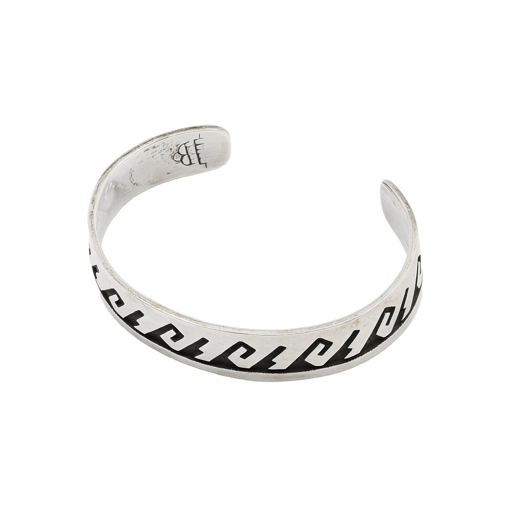Vintage Manuel and Karen Hoyungowa Silver Hopi Overlay Bracelet - Turquoise & Tufa