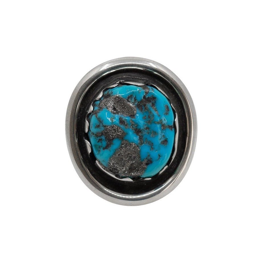 Vintage Modernist Turquoise Ring by Alberto Contreras Senior - Turquoise & Tufa