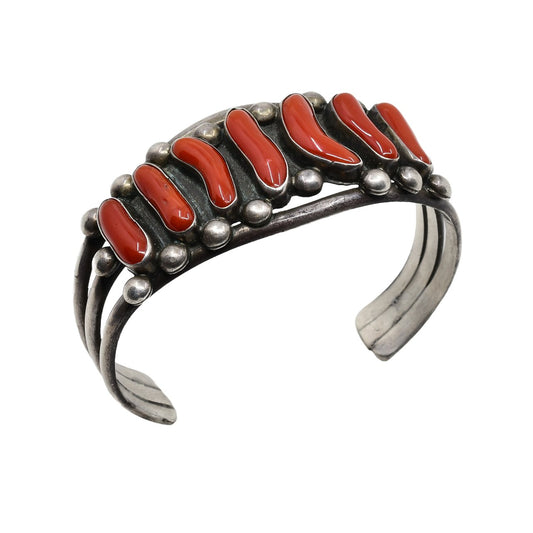 Vintage Navajo Branch Coral Bracelet - Turquoise & Tufa