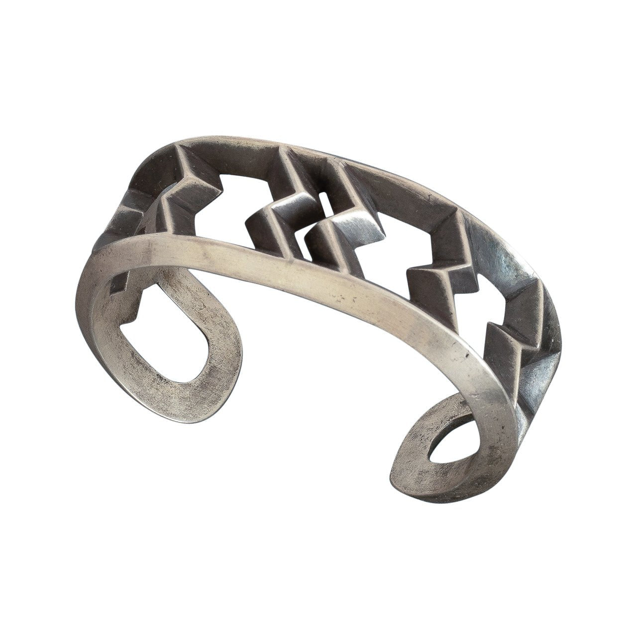 Vintage Navajo Cuff of Tufa Cast Lightning - Turquoise & Tufa