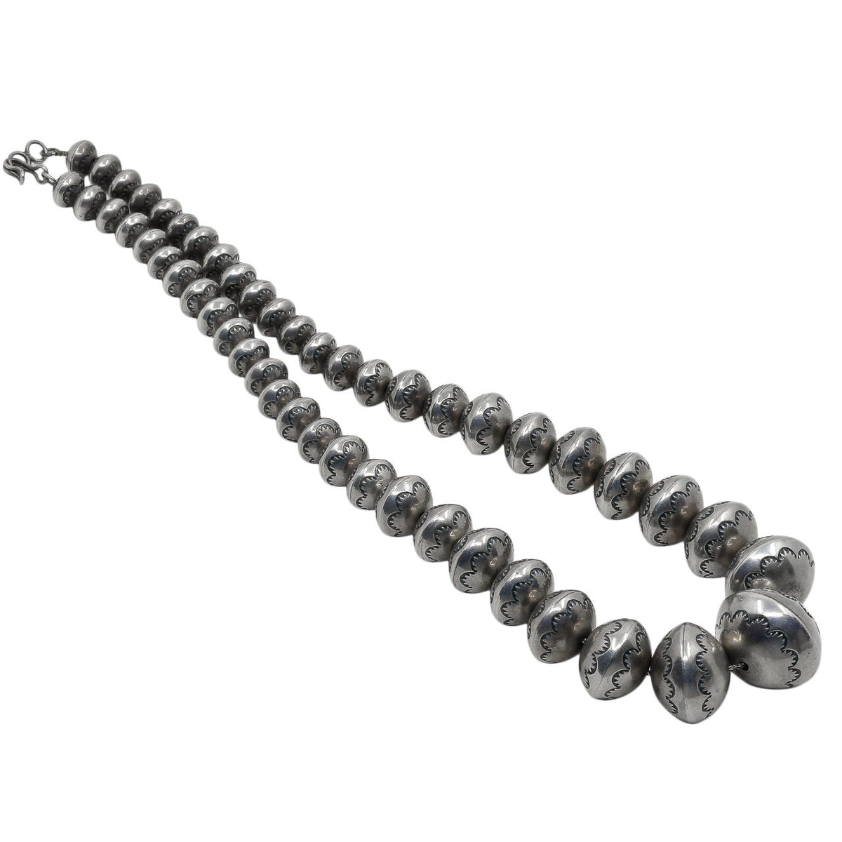 Vintage Navajo Silver Beads - Turquoise & Tufa