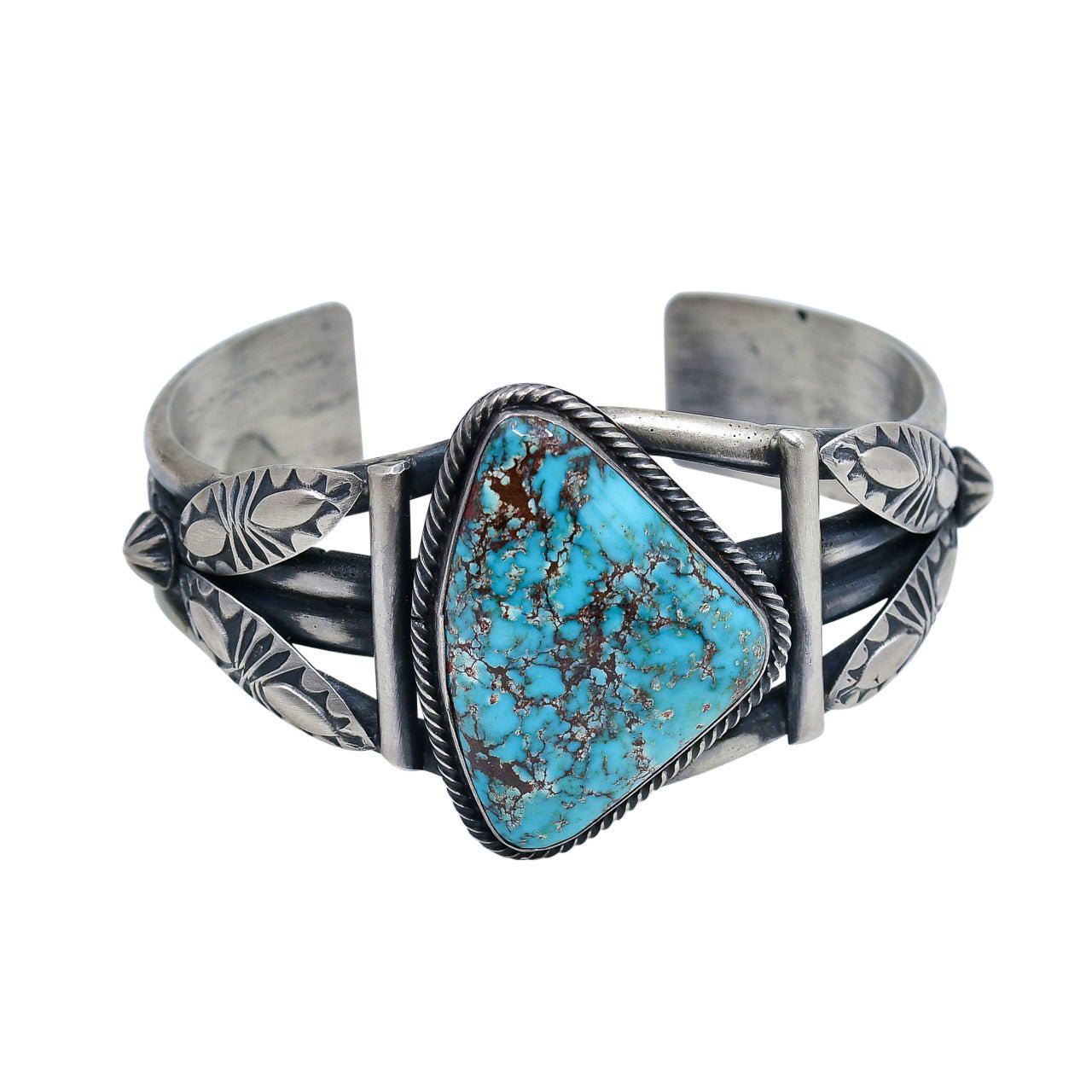 Vintage Navajo Turquoise Bracelet by Paul J. Begay - Turquoise & Tufa