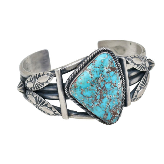 Vintage Navajo Turquoise Bracelet by Paul J. Begay - Turquoise & Tufa