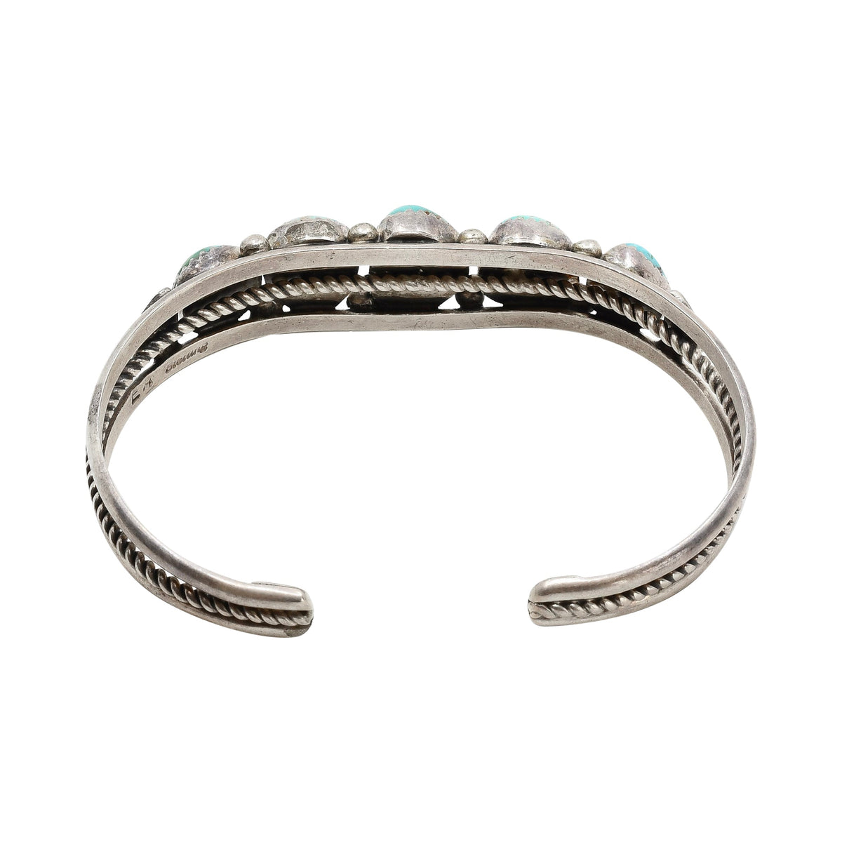Vintage Navajo Turquoise Row Bracelet by Evelyn Abeita - Turquoise & Tufa