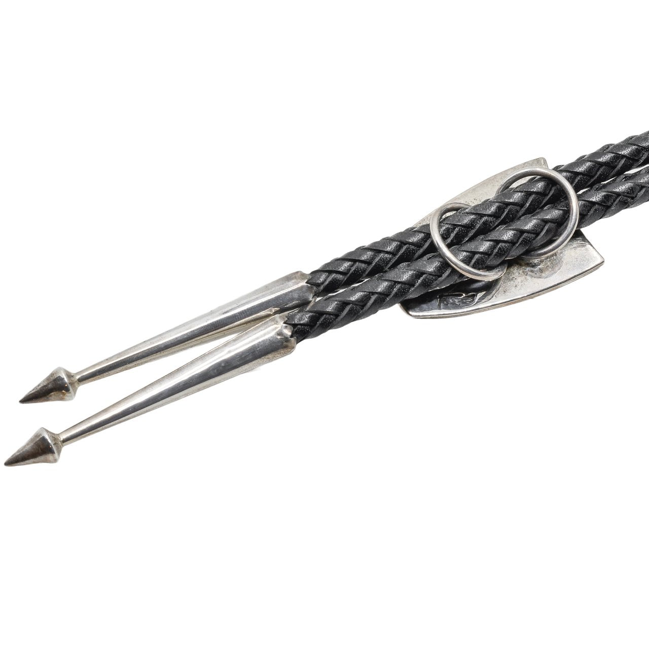 Vintage Ray Tracey and Knifewing Segura Bolo of Inlay Turquoise and Jet - Turquoise & Tufa