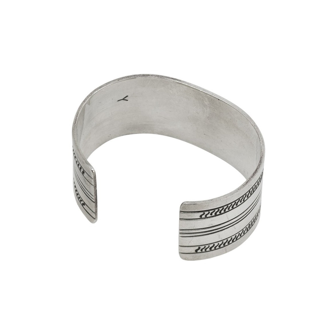 Vintage Silver Cuff by Yazzie Johnson - Turquoise & Tufa