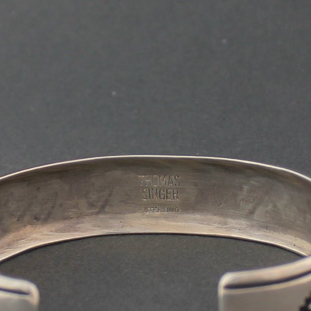 Vintage Silver Overlay Bracelet by Tommy Singer - Turquoise & Tufa