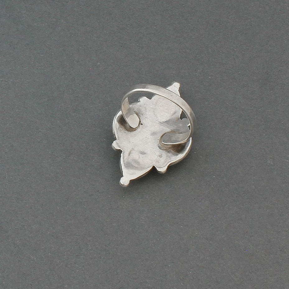 Vintage Snake Eye Zuni Ring With Green Turquoise - Turquoise & Tufa