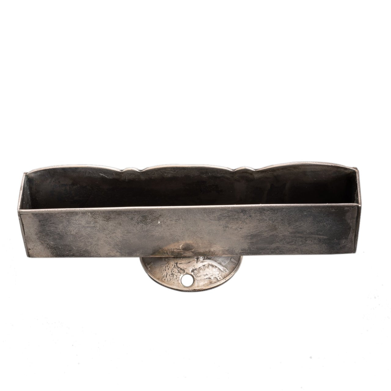 Vintage Tom Dewitt Sterling Silver Card Holder With Winchester Rifle - Turquoise & Tufa