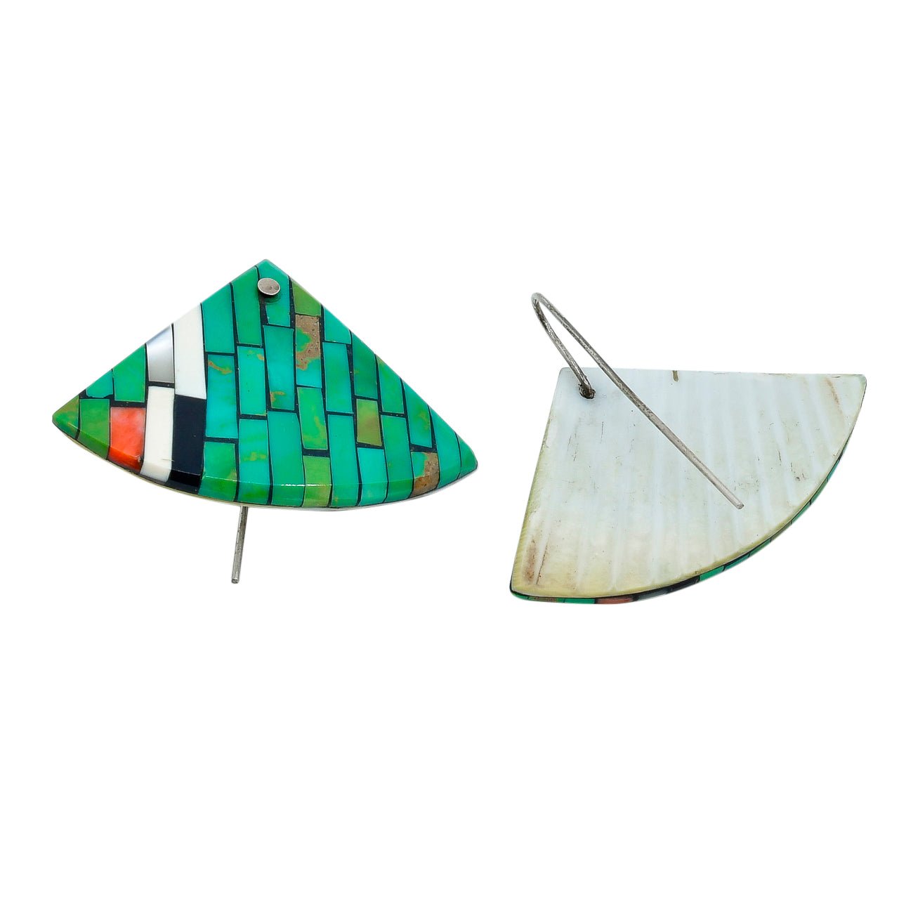 Vintage Turquoise Earrings by Angie Reano Owen - Turquoise & Tufa