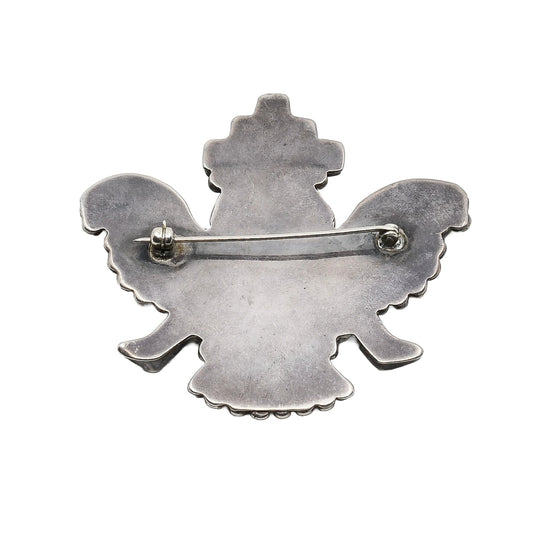 Vintage Zuni Inlay Knifewing Pin Mid-Century - Turquoise & Tufa