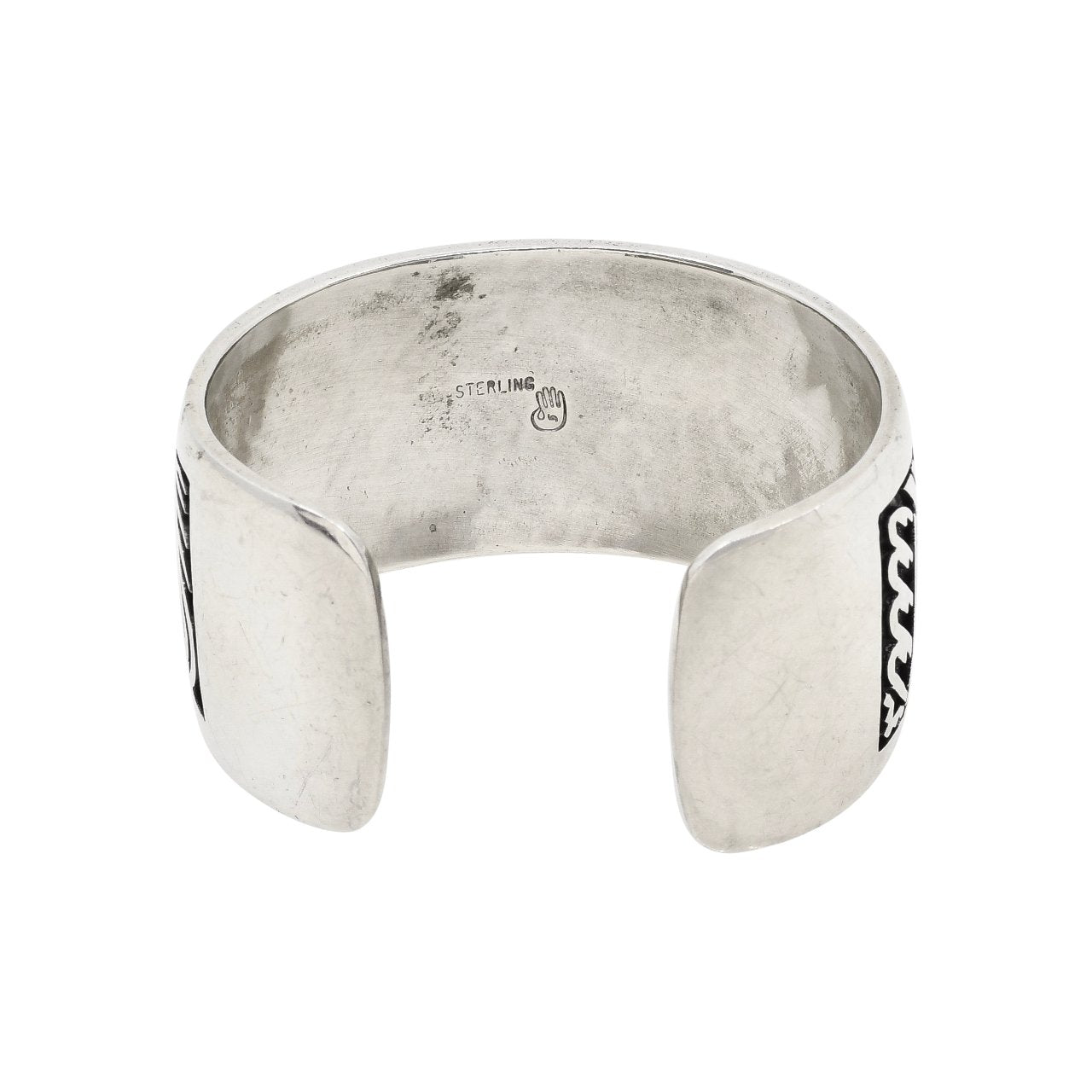Watson Honanie Hopi Silver Overlay Bracelet - Turquoise & Tufa