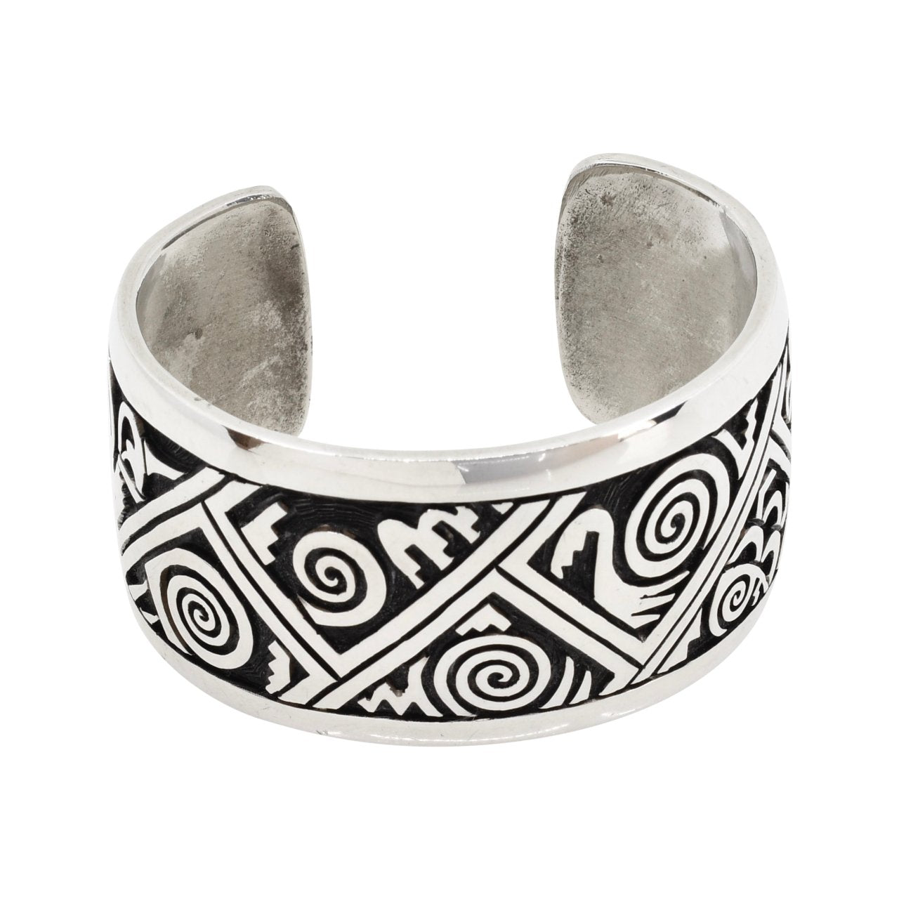 Watson Honanie Hopi Silver Overlay Bracelet - Turquoise & Tufa