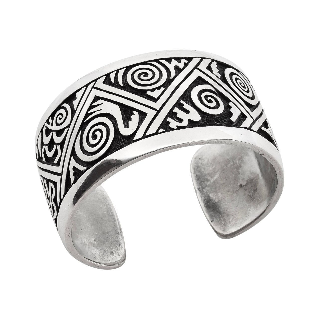 Hopi Thin Silver Overlay Cuff Bracelet Signed D. Seweyestewa