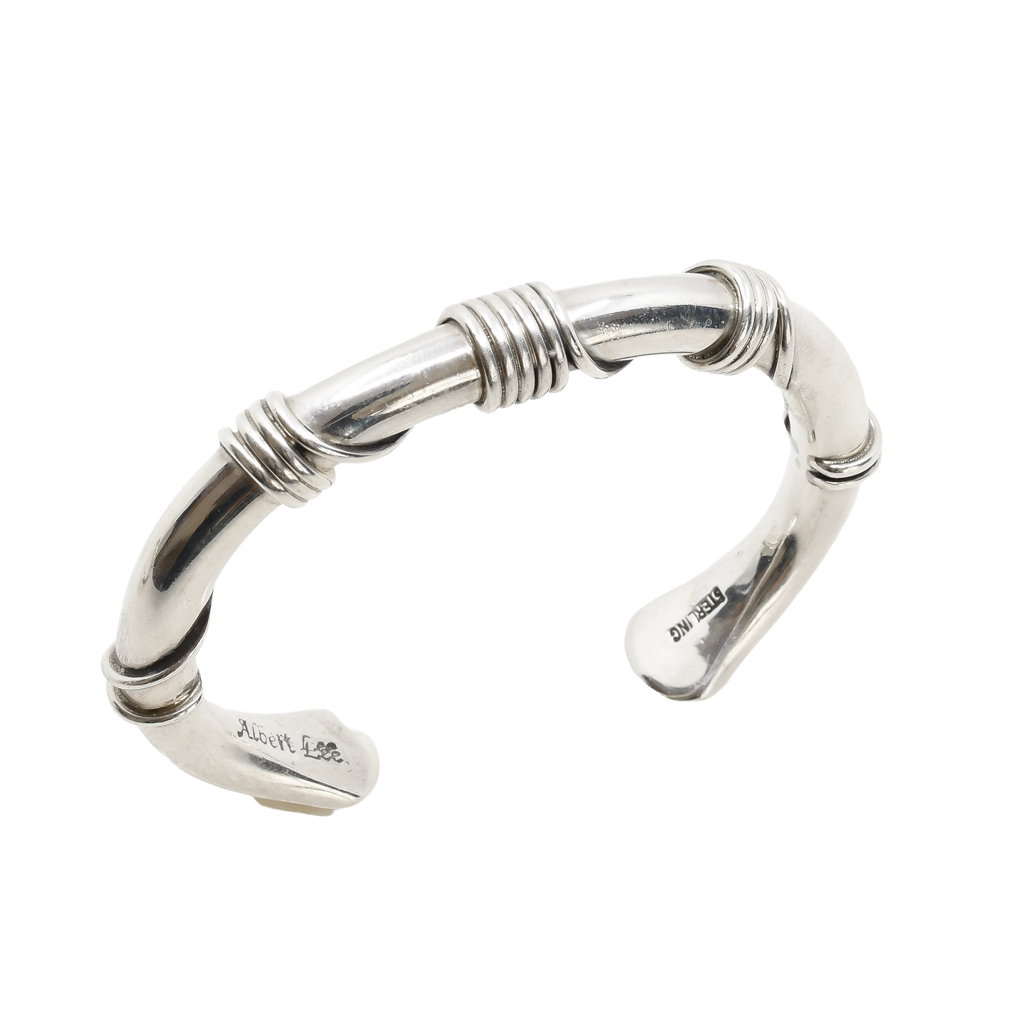 Albert Lee Navajo Silver Heavy Gauge Twisted Wire Guard Bracelet