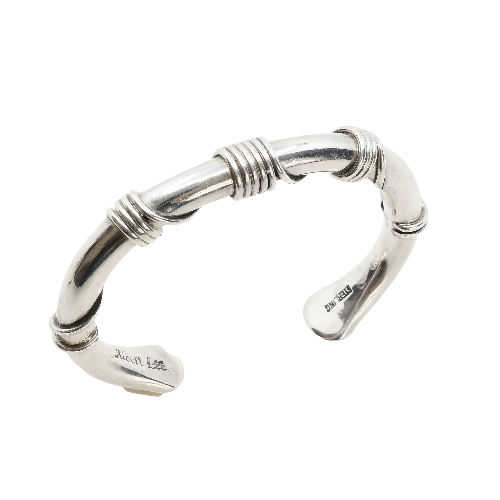 Albert Lee Navajo Silver Heavy Gauge Twisted Wire Guard Bracelet