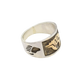 Arland Ben Ring of Silver and 14k Gold Overlay Bear