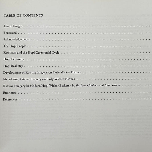 Book: Circles of Life, Katsina Imagery on Hopi Wicker Basketry Table of contents