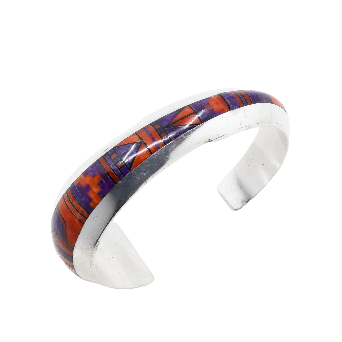Jimmy Harrison Inlay Bracelet of Red Coral and Purple Sugilite