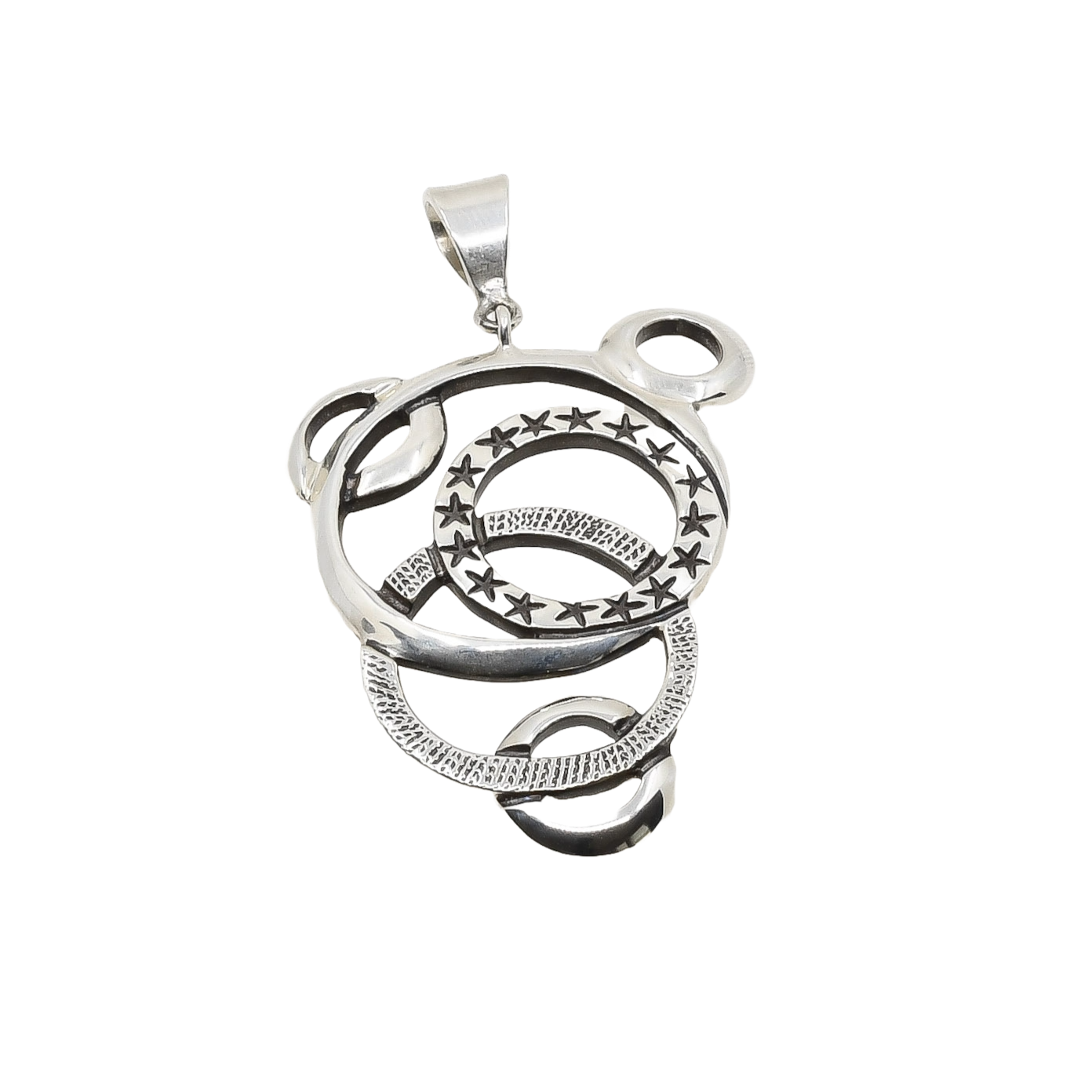 Contemporary Silver Circle Pendant By Jared Chavez