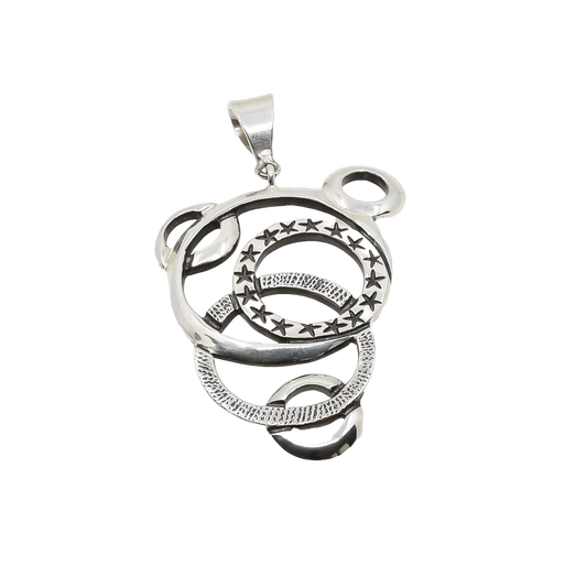 Contemporary Silver Circle Pendant By Jared Chavez