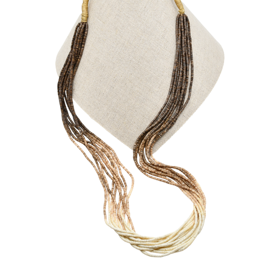 Deanna Tenorio Necklace 10 Strands Fine Ombre Shell Heishi Beads