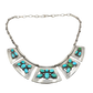 Frank Patania Sr. Turquoise Butterfly Necklace Sterling silver with open work designs of turquoise butterflies