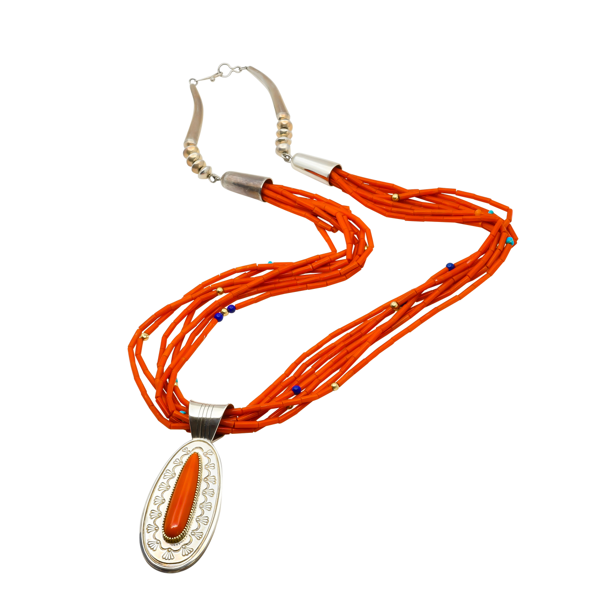 Jake And Irene Livingston Necklace of Coral And Multi-Stone Beads