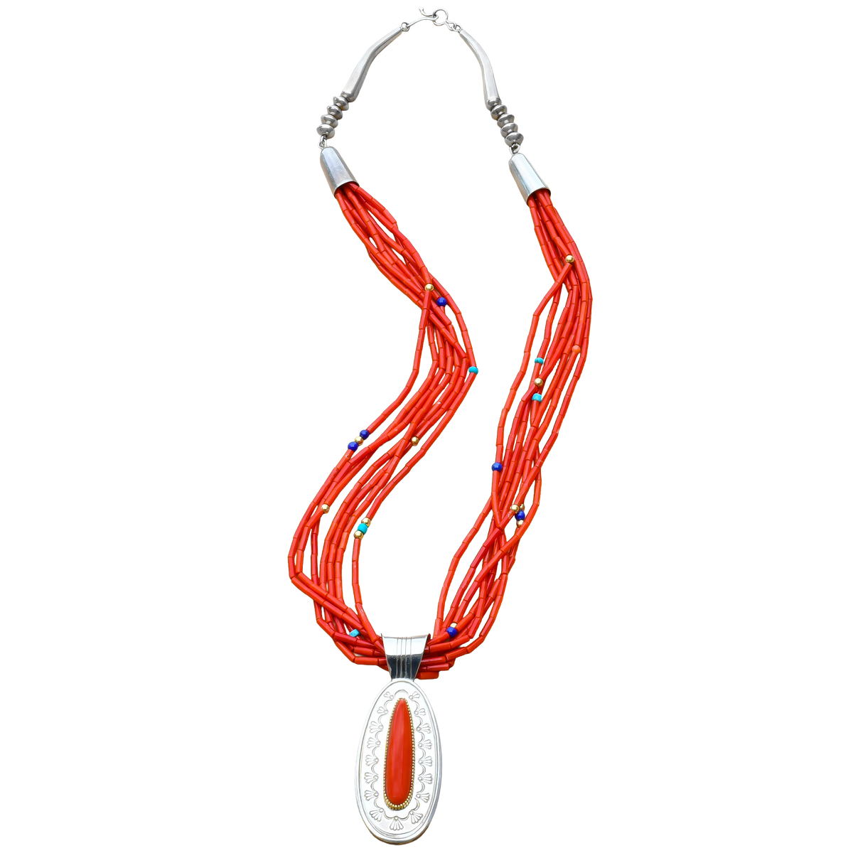Jake And Irene Livingston Necklace of Coral And Multi-Stone Beads