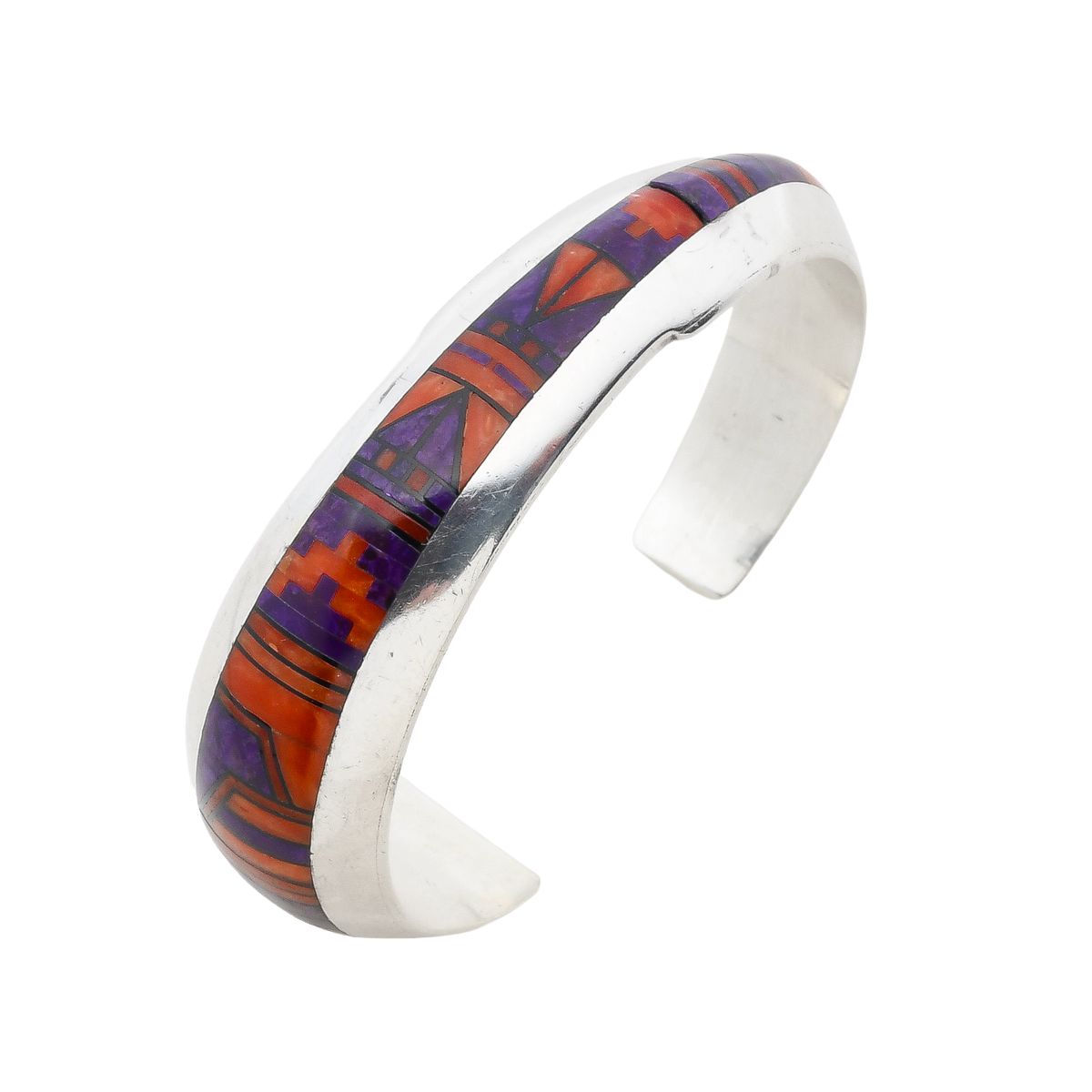 Jimmy Harrison Inlay Bracelet of Red Coral and Purple Sugilite
