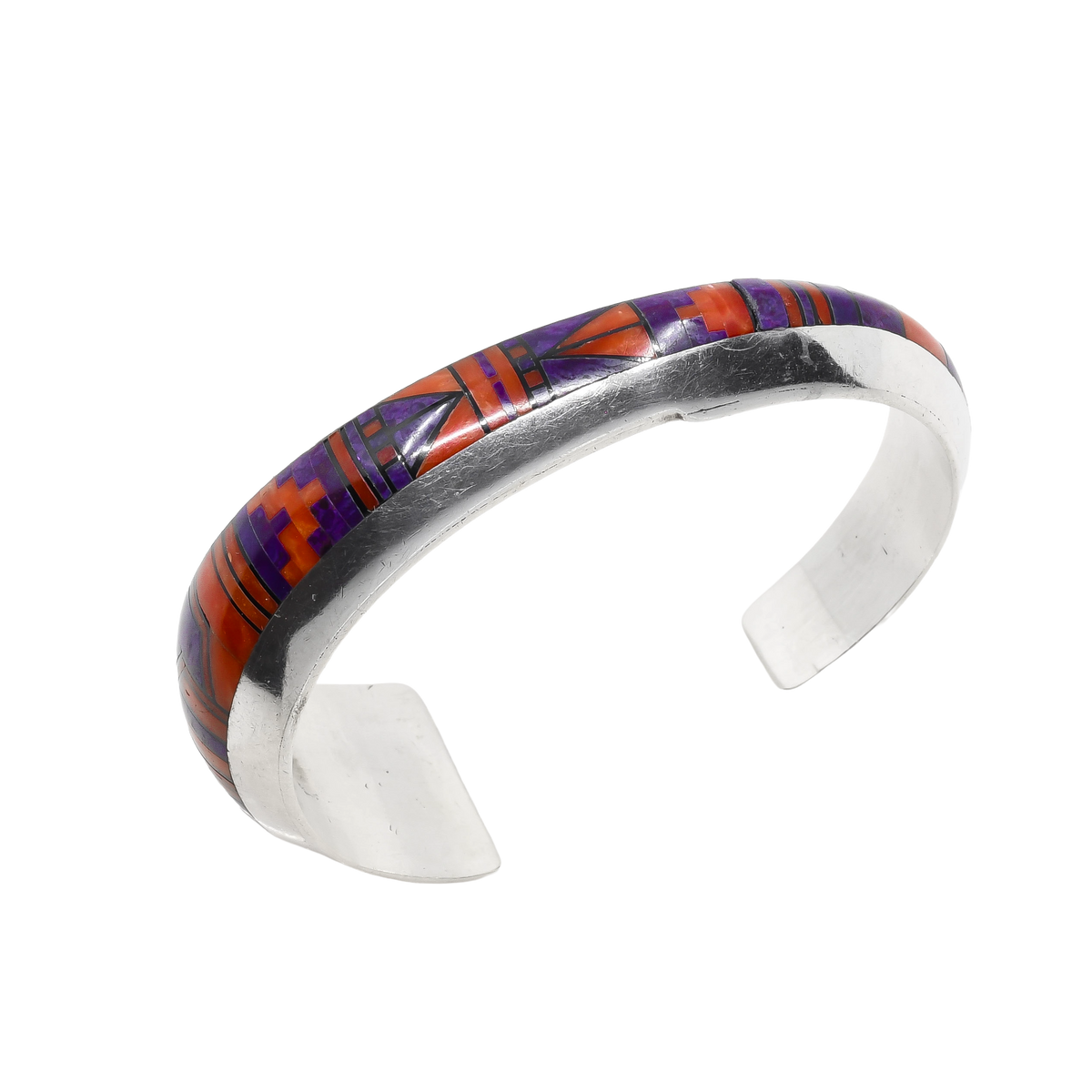 Jimmy Harrison Inlay Bracelet of Red Coral and Purple Sugilite