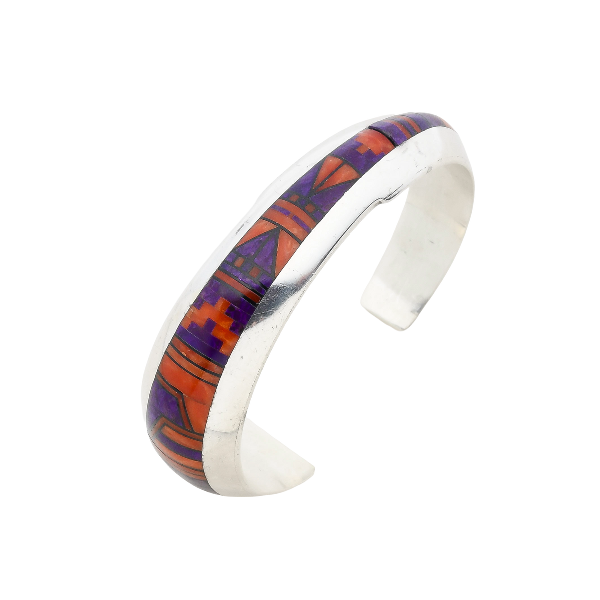 Jimmy Harrison Inlay Bracelet of Red Coral and Purple Sugilite