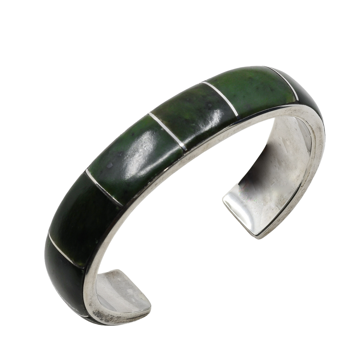 Manuel Weahkee Bracelet of Sterling Silver and Jade