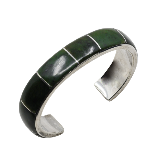 Manuel Weahkee Bracelet of Sterling Silver and Jade