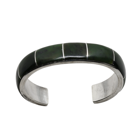 Manuel Weahkee Bracelet of Sterling Silver and Jade a