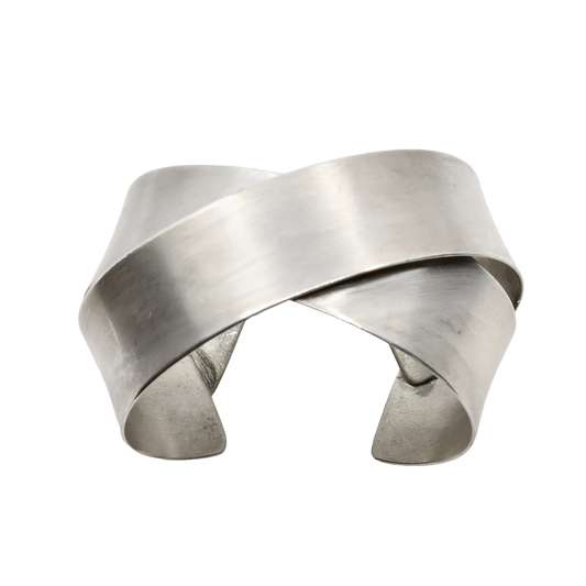 Maria Samora Sterling Silver Bracelet Crisscross Cuff