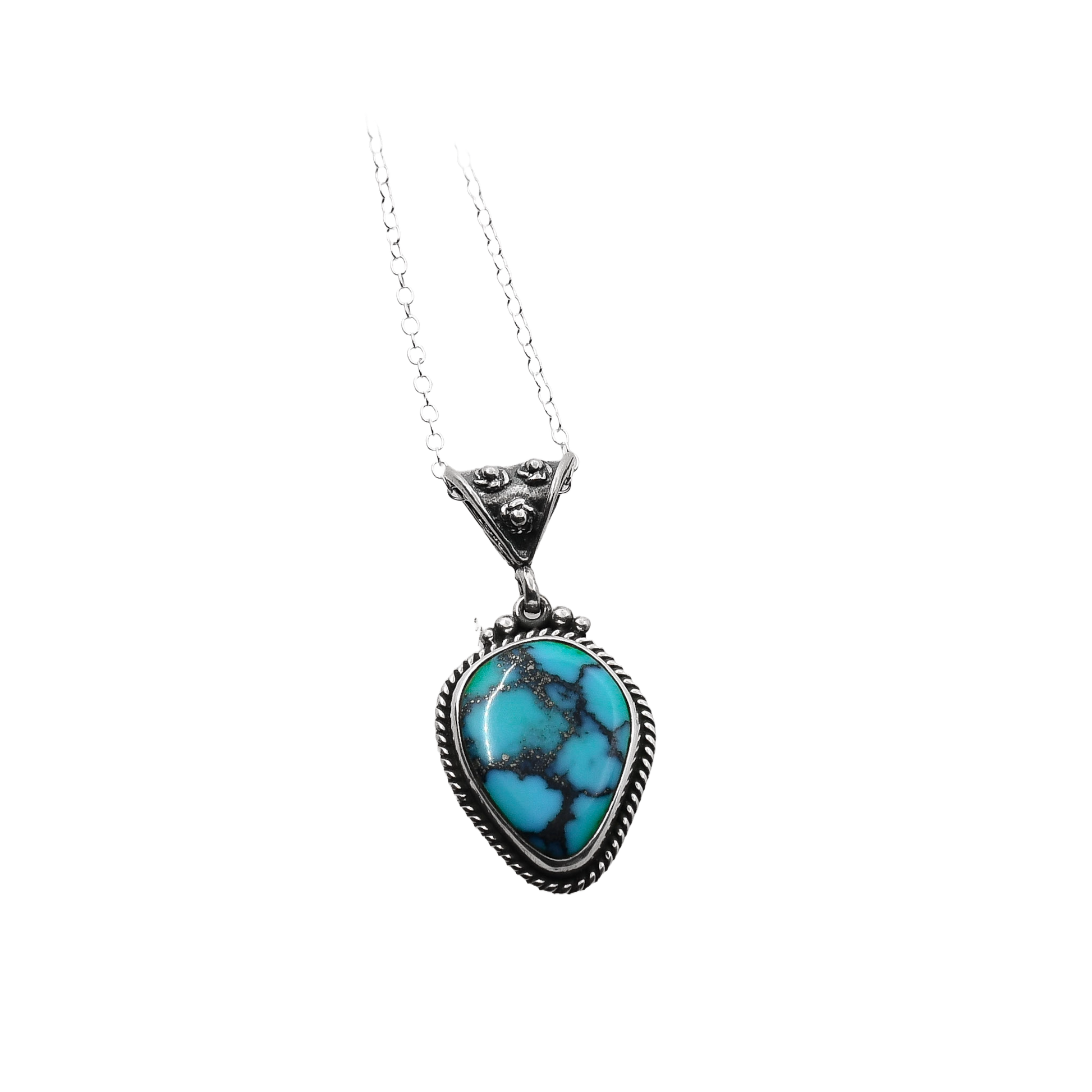 Natural Turquoise Pendant by Perry Shorty