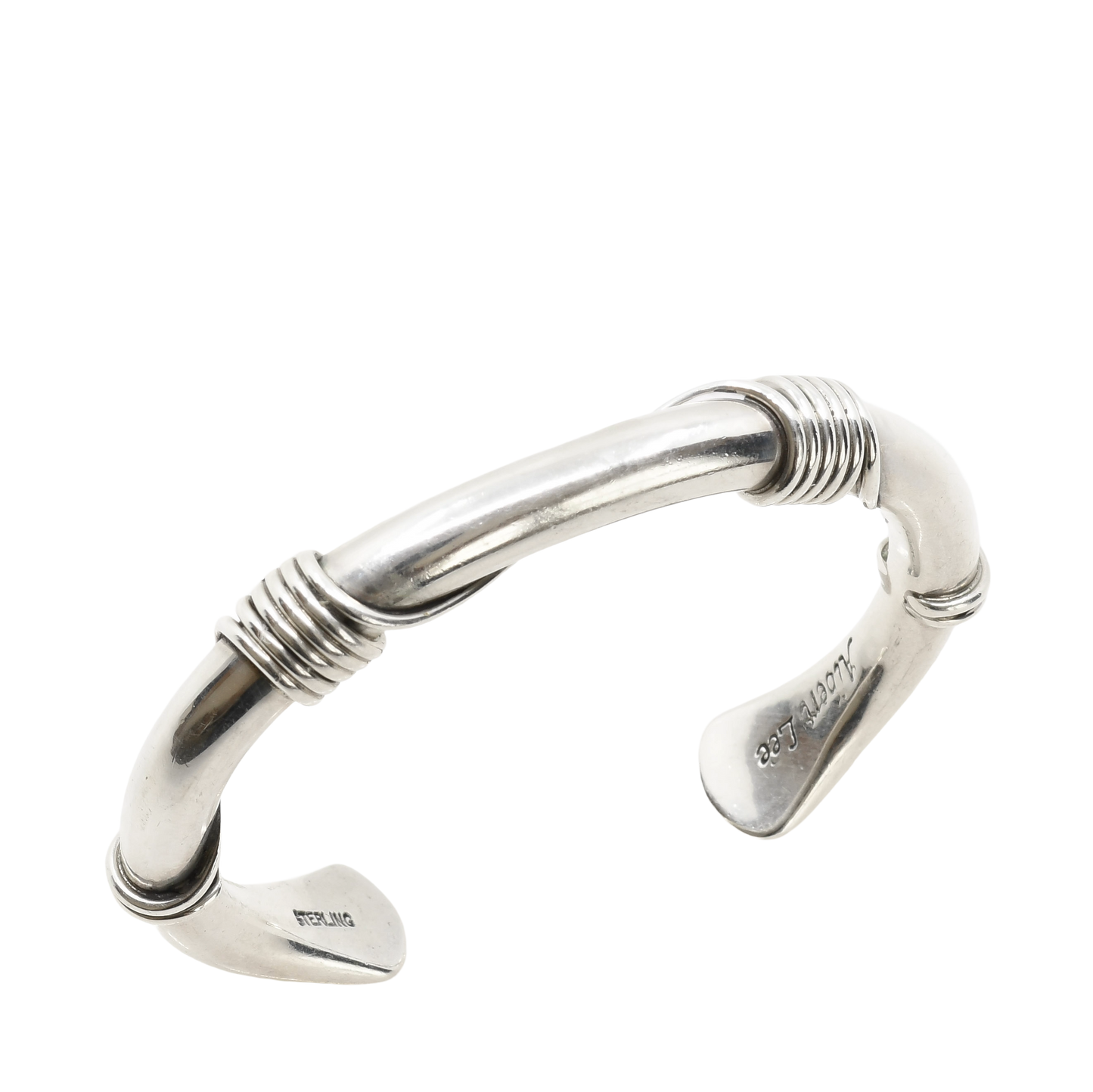 Navajo Silver Twist Wire Guard Bracelet by Albert Lee