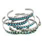 Vintage Narrow Zuni Row Bracelet With Flush Inlay Turquoise Stones