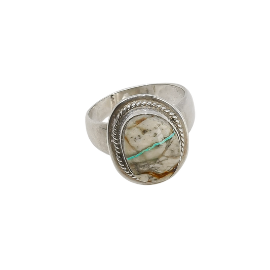 Pete Sanchez Ring of Boulder Ribbon Turquoise