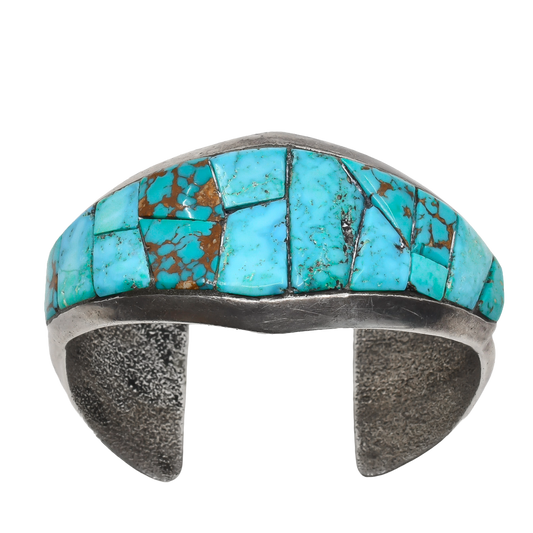 Vintage Harold Lovato Bracelet of Cobblestone Inlay Turquoise