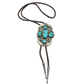 Vintage Navajo Bolo With Turquoise and Silver Leaf Work