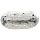 An Oval Silver Navajo Hair Barrette with decorations of Leaf and Flower Stamp work and Repousse