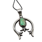 Vintage Navajo Silver Naja Pendant Set With Turquoise